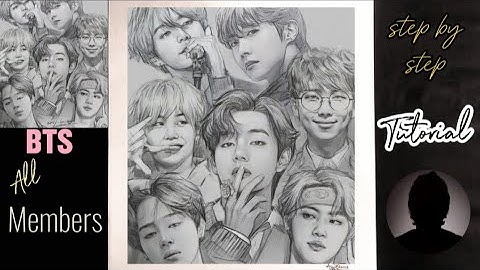 BTS Group Drawing Tutorial | All BTS Members Drawing | How to Draw BTS Members | BTS Drawing | BTS