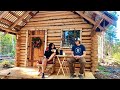 Wilderness off grid log cabin bull moose getting ready for winter cierras injury update