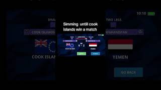 simming untill cook islands win a match