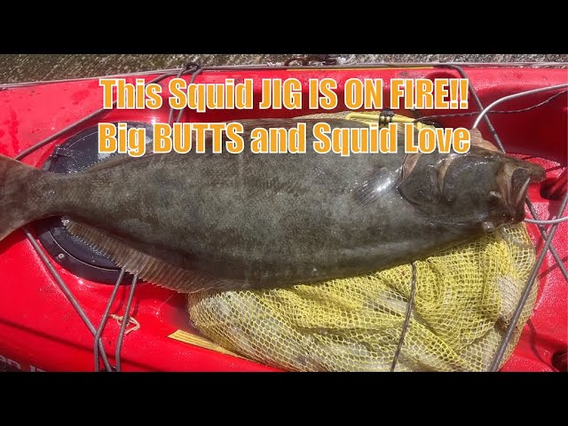 Large Halibut following the squid  THIS squid JIG is on FIRE! 