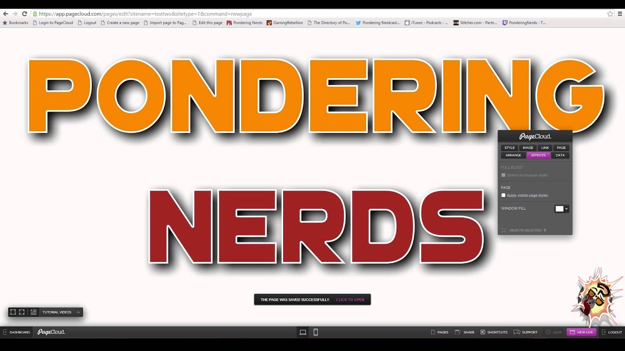 Pondering Tuts: PageCloud (Tutorial 1) - Tutorial and review