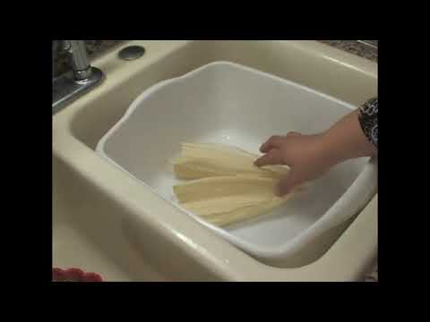 Preparing Corn Husks for Chicken Tamales