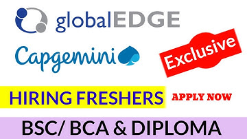 Capgemini Global Edge Is Hiring For The Role Software Analyst | BSC BCA & DIPLOMA | Apply Now