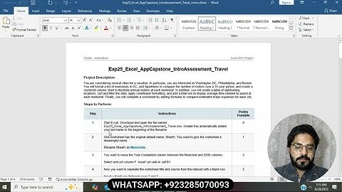 Exp25 Excel App Capstone Intro Assessment Travel | Excel Application Capstone Assessment
