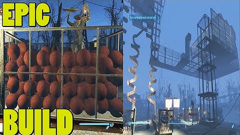 Fallout 4 Contraptions- BUILD SHOWCASE- ENCLAVE ARCADE- Ball Pit, Bowling Alley, & MORE PS4 NO MODS