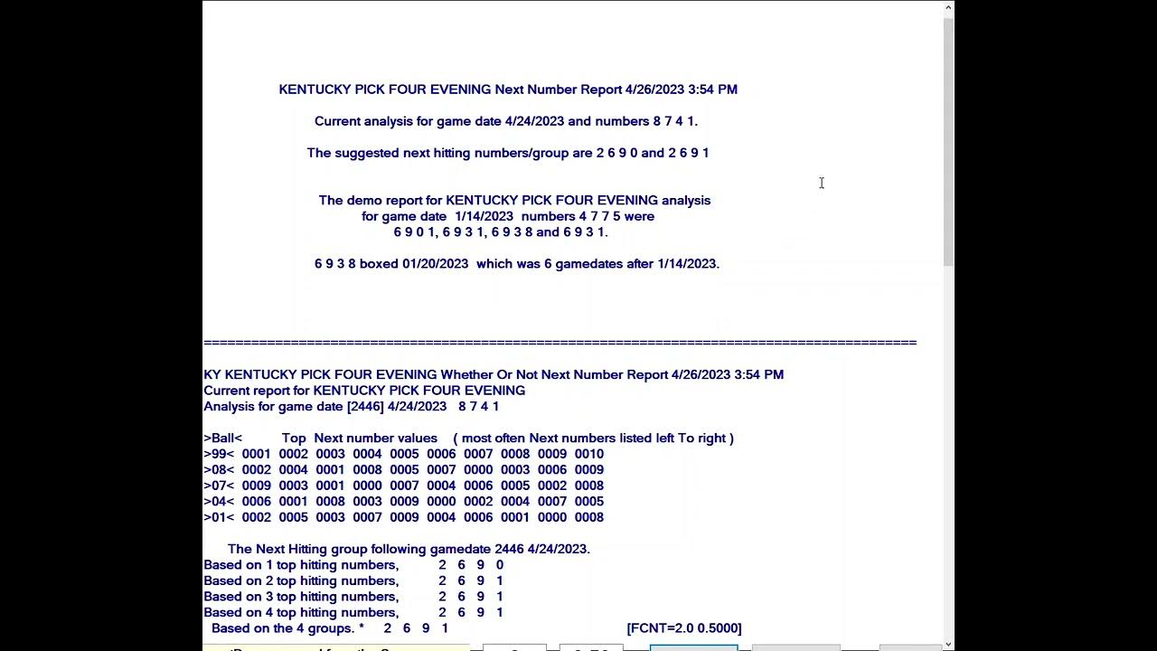 Kentucky Pick 4 Evening Next Number Report for 04 24 2023 YouTube