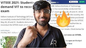 We Are In The News🔥🔥🔥 | Reconduct VITEEE 2021✅ | Plea Of 1 Lakh+ Aspirants🙏 #viteee2021 #arsquad ❤️