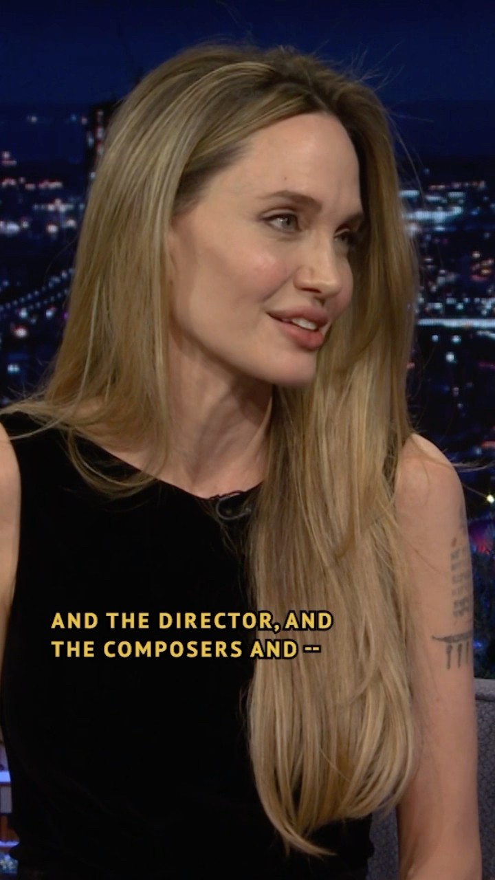 A barefoot #AngelinaJolie makes her first late night appearance in over a decade! #FallonTonight