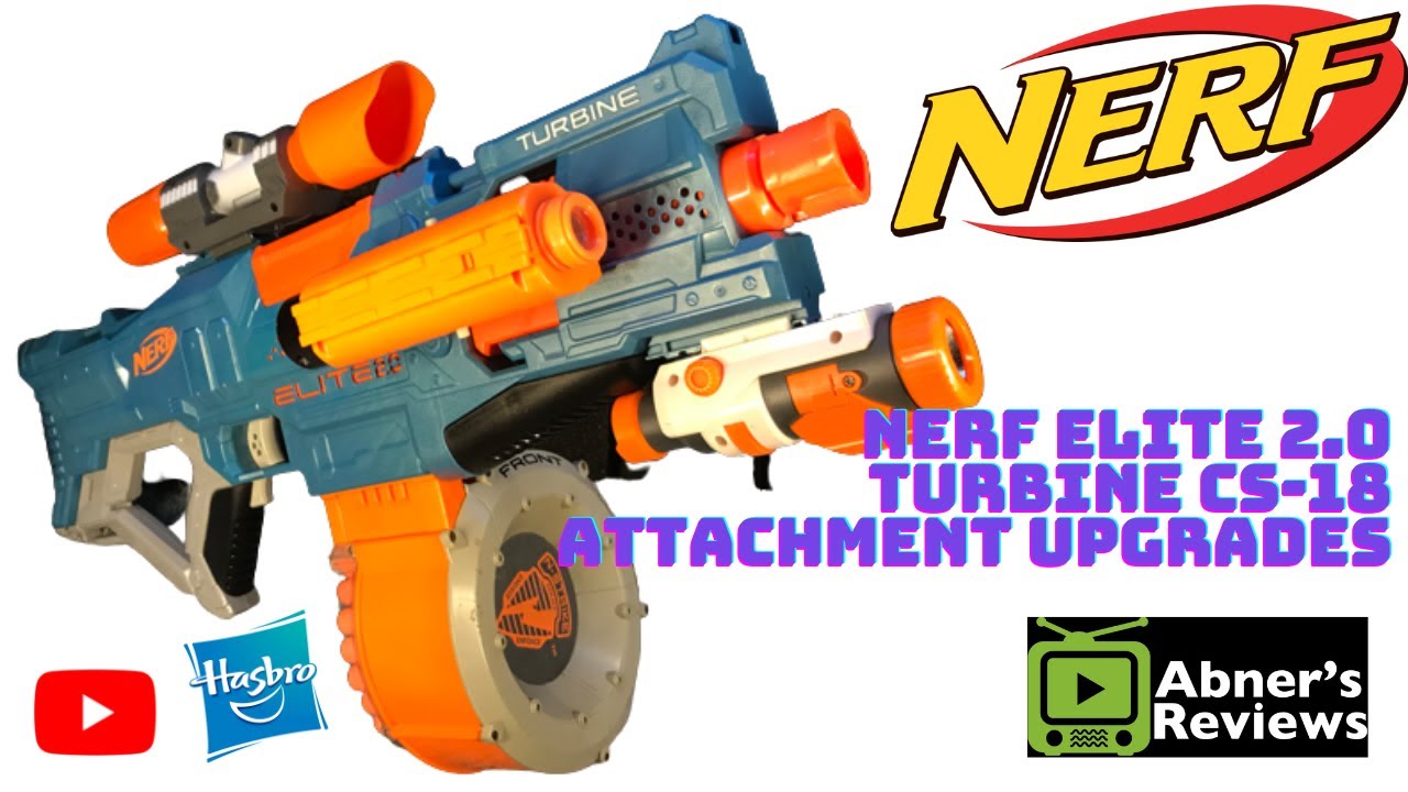 Nerf Elite 2.0, blaster motorisé Turbine CS-18, 36 fléchettes Nerf