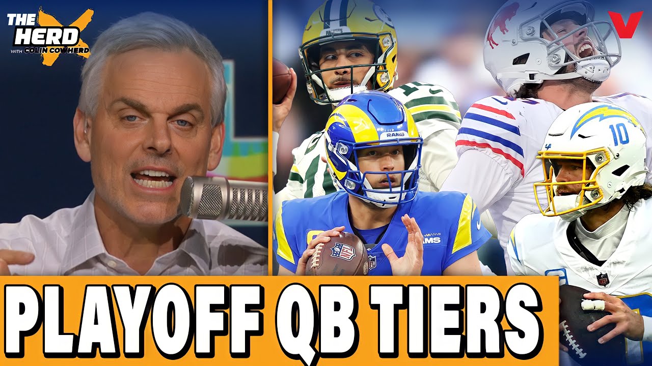 Colin Cowherd reveals PLAYOFF QB TIERS: Williams, Allen, Stafford, Herbert, Maye | THE HERD NFL