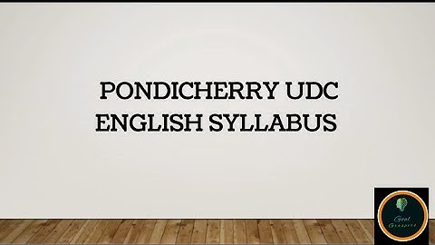pondicherry udc english syllabus