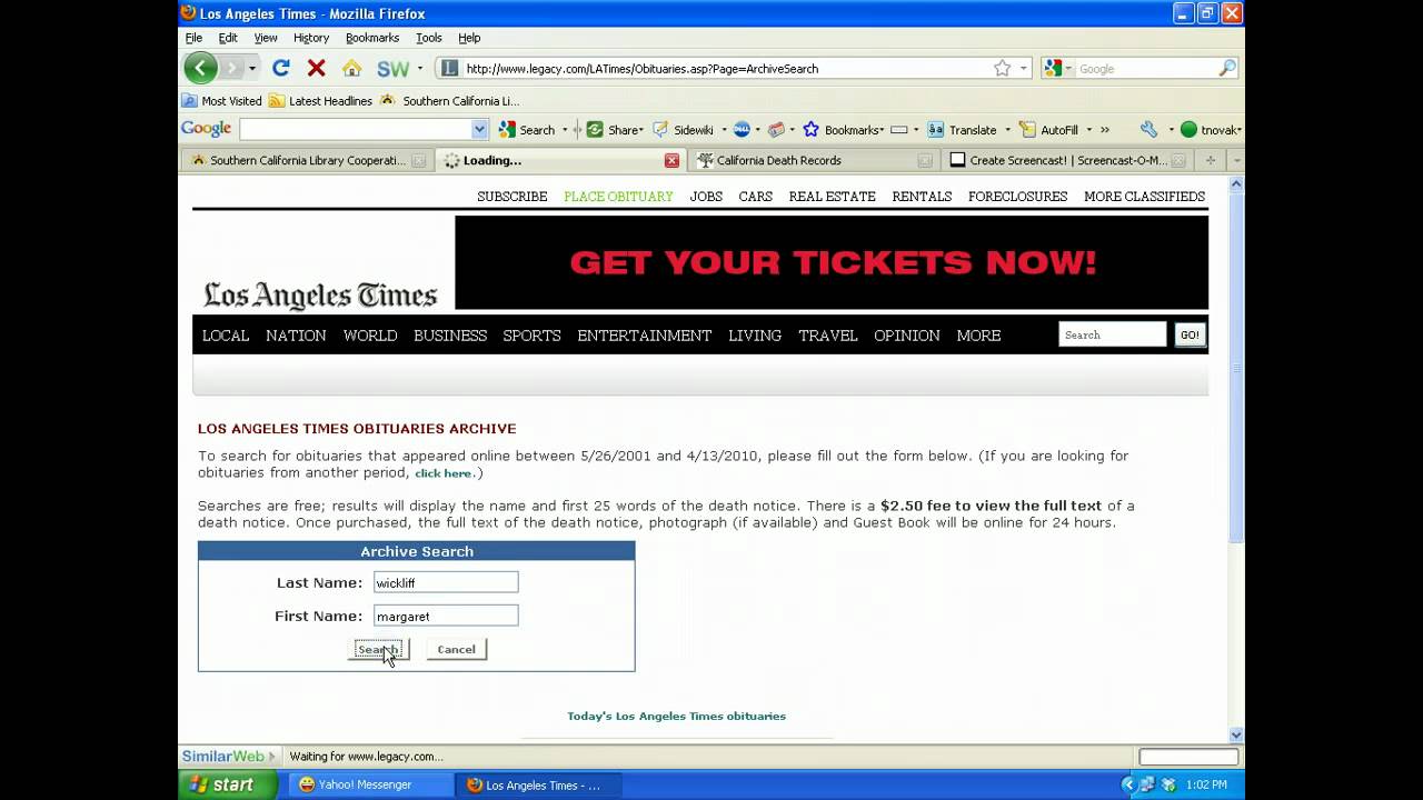 Obituary Searches - YouTube