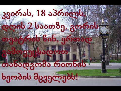 რიონის ხეობის მცველებს სოლიდარობას გორში გამოუცხადებენ - აქცია თეატრის წინ 18 აპრილს გაიმართება