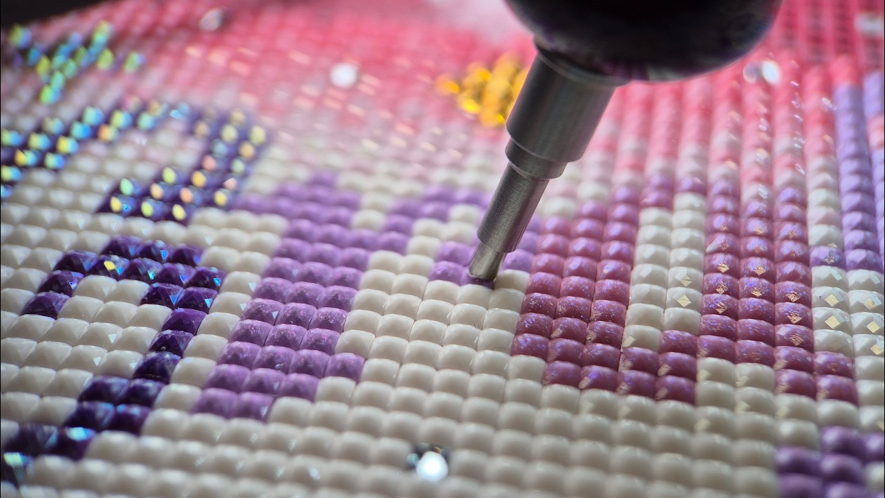 ASMR Diamond Painting • Calm Placement  • Pink & Purple Special Drills ✨