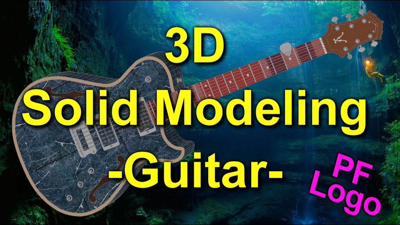 AutoCad 3D: Guitar & Pink Floyd Logo