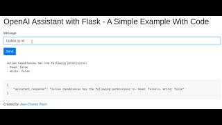 OpenAI Assistant With Flask - A Simple Example With Code