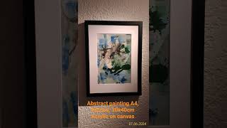 Abstract painting (A4), wooden frame black: 30 x 40 cm. Acrylic on paper. #painting #art