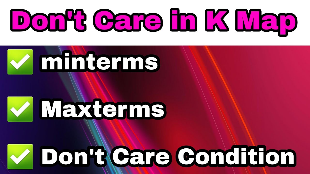 minterms || Maxterms || Don't Care Condition in K Map in Sinhala