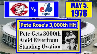 REDS VS. EXPOS (MAY 5, 1978) (PETE ROSE GETS 3,000th CAREER HIT) (REDS RADIO NETWORK)