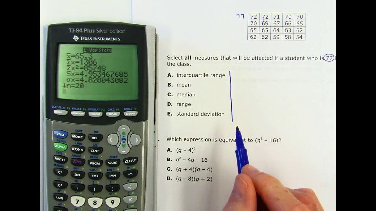 Algebra 1, Subpart 2 EOC Practice Test 10 YouTube