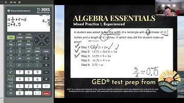 GED® Math: Find Error Solving for Width of Rectangle (1.MP1, Exp, #15)