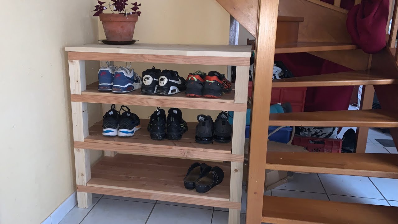 FABRIQUER UN MEUBLE A CHAUSSURES EN BOIS - YouTube