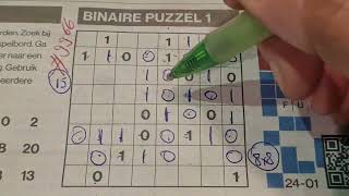 (#9966) Friday Binary Sudoku puzzle. Bonus Extra edition. 01-24-2025 Extra part 3 of 4