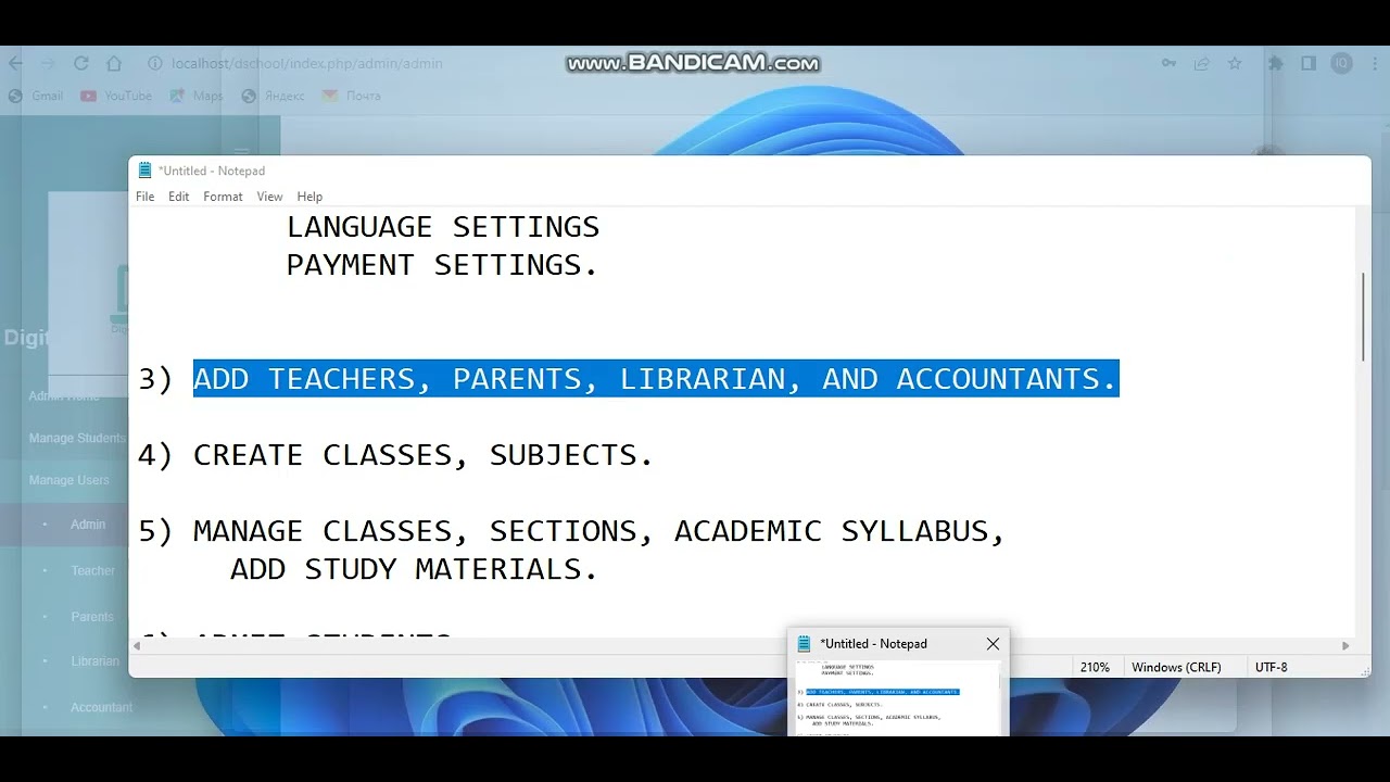 How to add other features in school management system in php 3 - YouTube