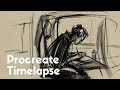 Digital illustration process; procreate timelapse #procreatetimelapse #digitalart #sketch #drawing
