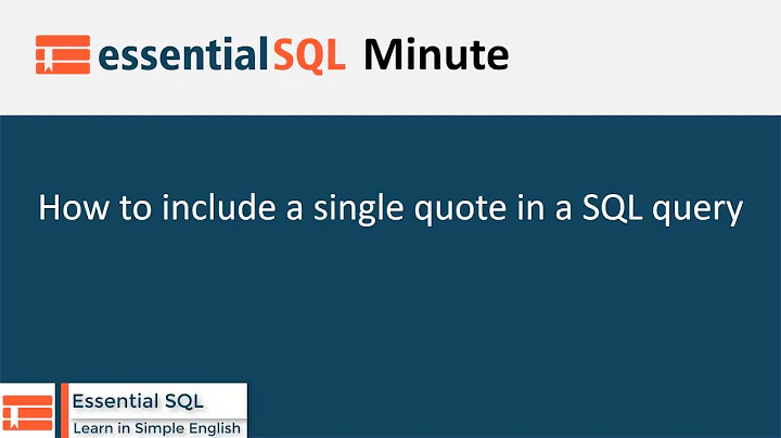 How to include a single quote in a SQL query
