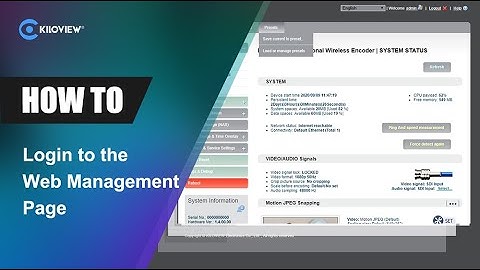 How to login to the web management page with kv encoder?