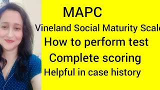 Vineland Social Maturity Scale M.A PSYCHOLOGY ASSESSMENT TEST
