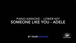 Someone Like You - Adele | Acoustic Piano Karaoke LOWER KEY