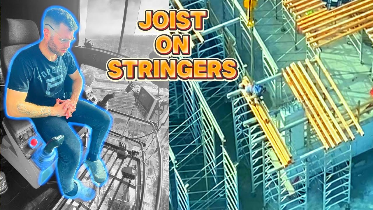 Watch How a Tower Crane and Carpenter Build Deck!