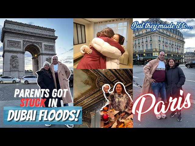 My PARENTS got stuck in DUBAI FLOODS on the way to PARIS! Best Family Apartment in Paris #TravelWSar class=