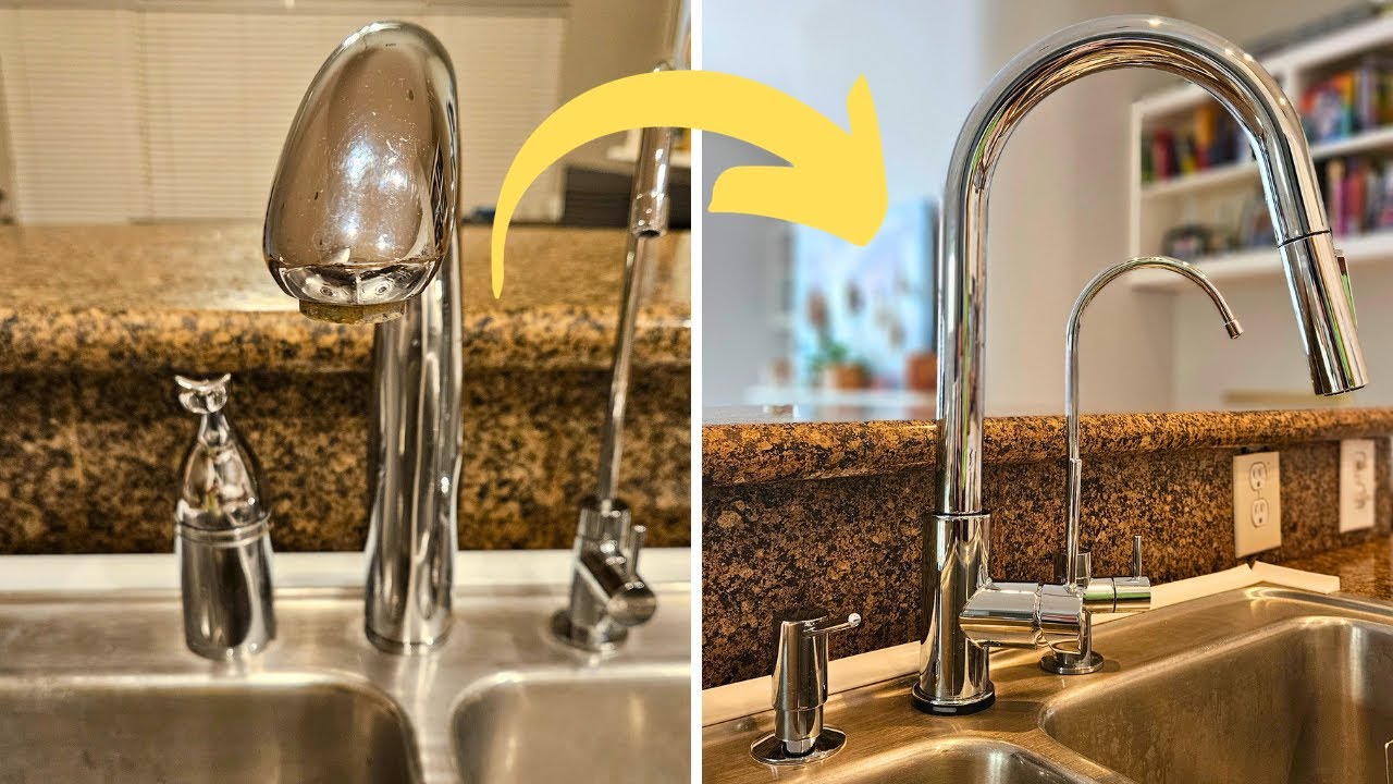 Faucet Tutorial Kraus Oletto Modern Pull-Down Single Handle Kitchen Faucet ...