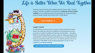 Free access to thousands of enhanced digital books through myON