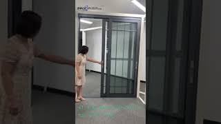 Aluminum sliding glass door with S S  mesh