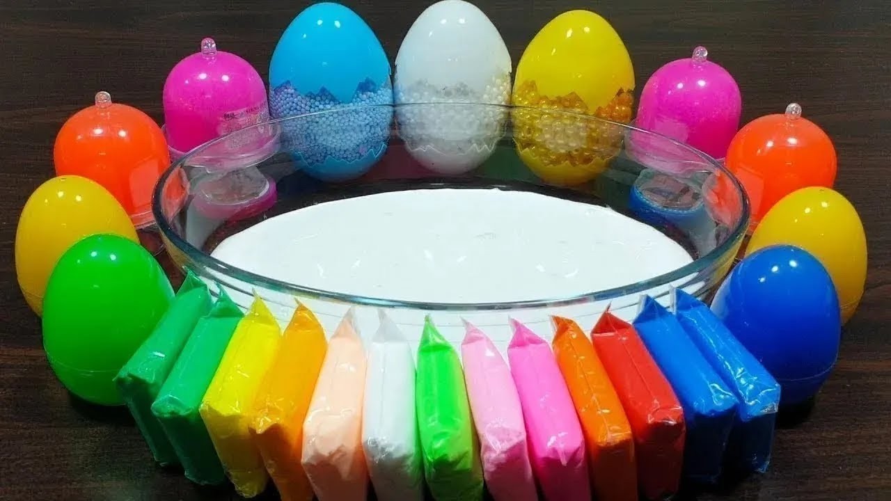 Mixing clay with glossy slime into homemade slime ! Enjoy slime videos ! Alex slime !!!