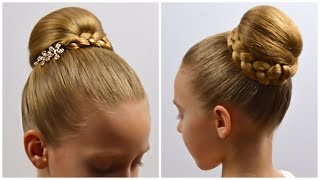 Easy Elegant High Bun (Chignon Bun) hairstyle |  Hairstyles for Girls | LittleGirlHair screenshot 5