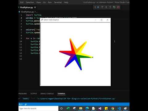 Draw colorful Start Spiral Using Python Turtle Graphic - YouTube