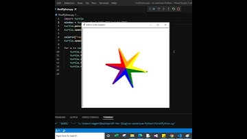 Draw colorful Start  Spiral Using Python Turtle Graphic