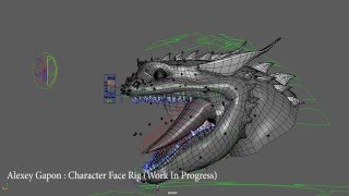 Maya 2016. Dragon Face Rig. Work in Progress.