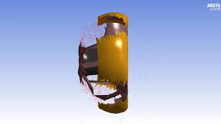 9x39 7N9 310m/s VS Boron Carbide, B4C Plate 5mm Thick - Ballistic Simulation - Kinetic Energy Impact