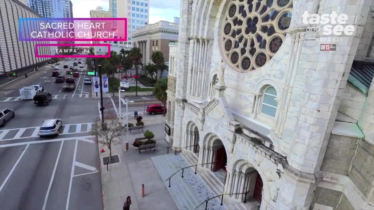 Drone Tour of Sacred Heart Catholic Church in Tampa, FL | Taste and See Tampa Bay