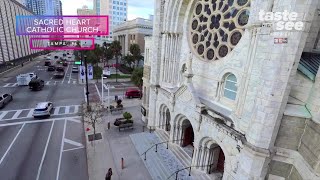 Drone Tour of Sacred Heart Catholic Church in Tampa FL Taste and See Tampa Bay