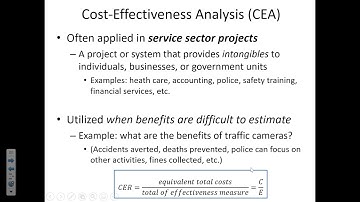 Cost Effectiveness Analysis for public sector service projects - ENGR 222, Class 26 (22 Oct 2021)