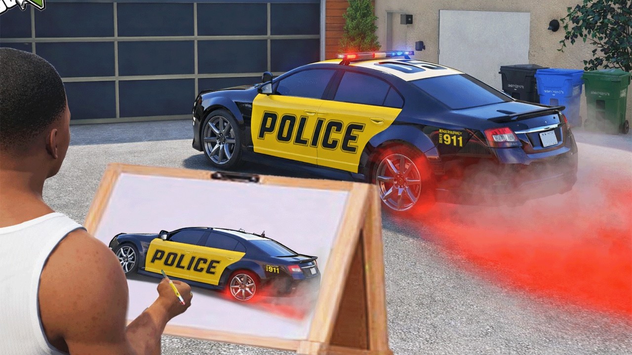 GTA5 - Franklin found a police car, then had it repaired and modified.