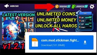 Stickman Fighter Infinity MOD APK/Unlimited Coins & Money,Unlock All Hero's / 100%Working / V1.2.1 screenshot 5