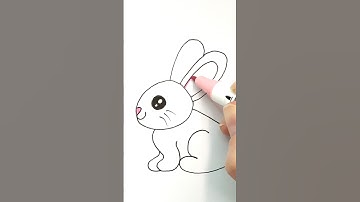 Simple bunny drawing | Step by step Easter drawing for kids